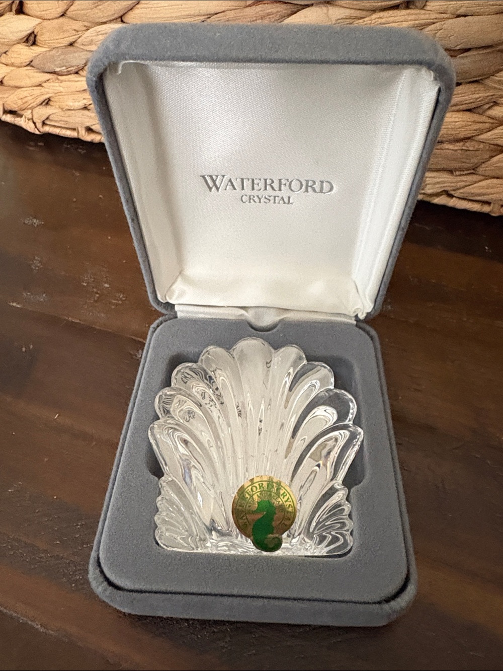 Waterford crystal scallop paperweight